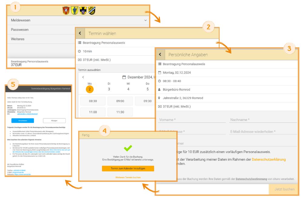 Online-Terminbuchung für das Bürgerbüro Stadt Romrod