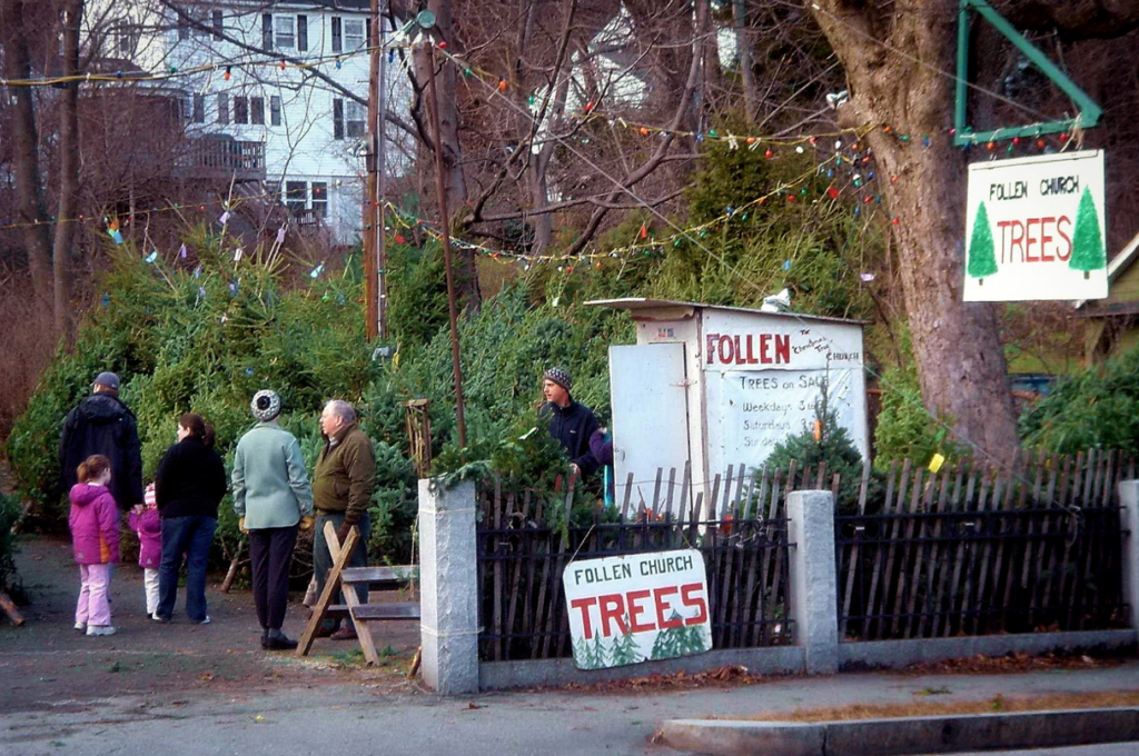 Verkauf von Charles Follen Christmas Trees außerhalb von Boston (Foto Frank Mehring)