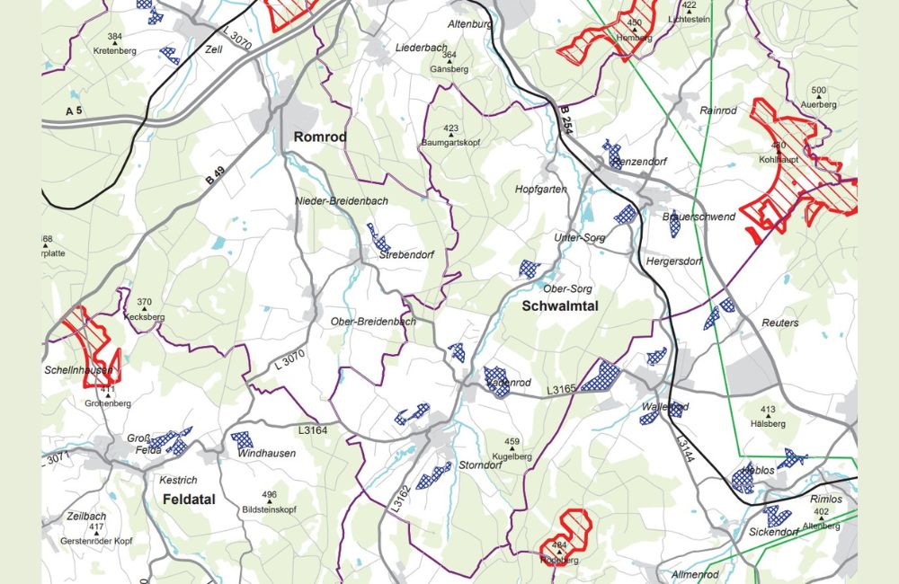 2025-01 - Plan-Ausschnitt aus dem Teilregionalplan Energie Mittelhessen